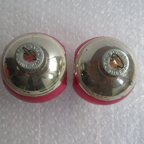 Shiny Brite Double Indent Reflector Glass Christmas Ornament Lot of 2 Pink - Picture 4 of 10